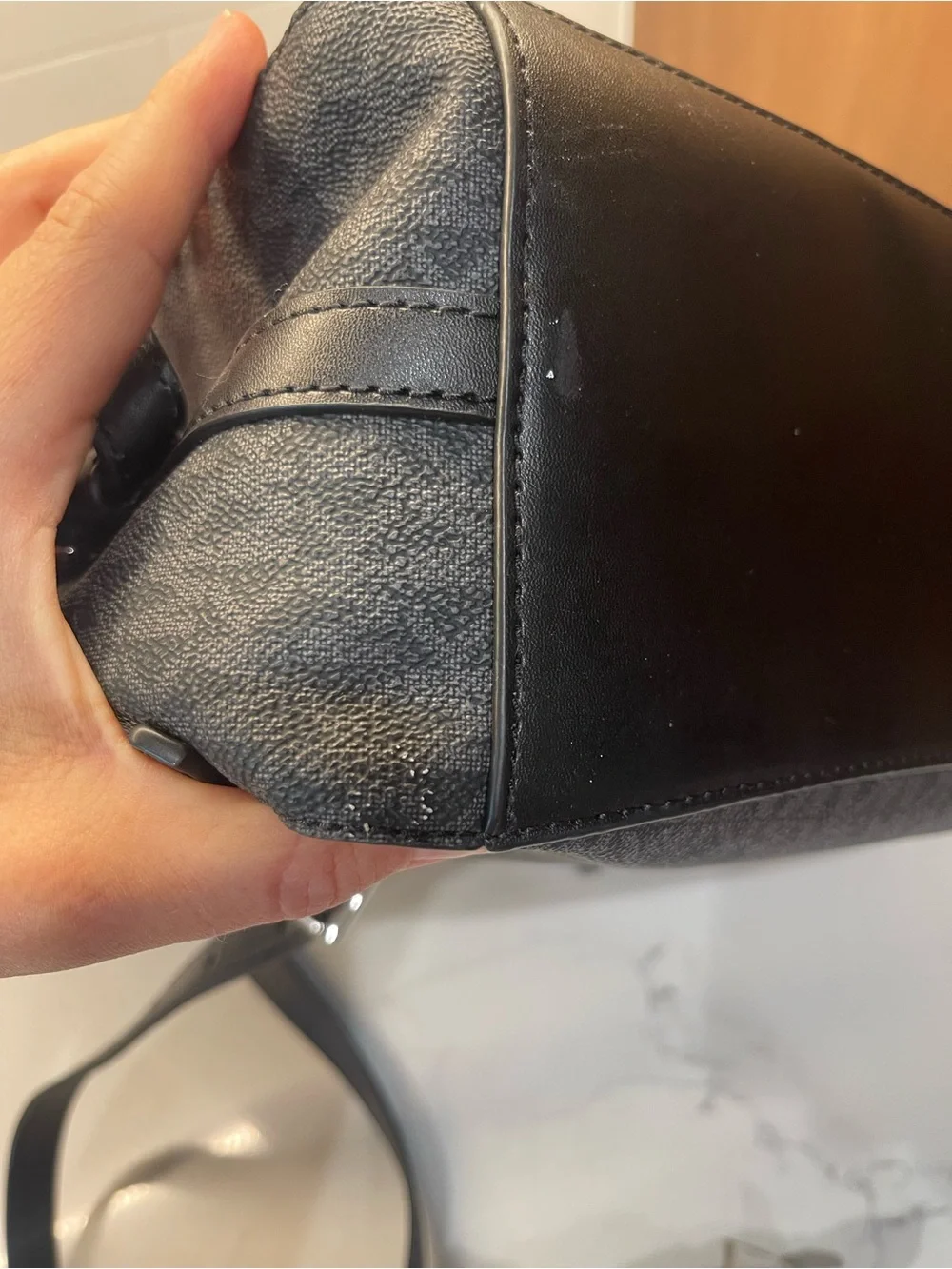 Michael Kors Black MK Logo Dome Backpack